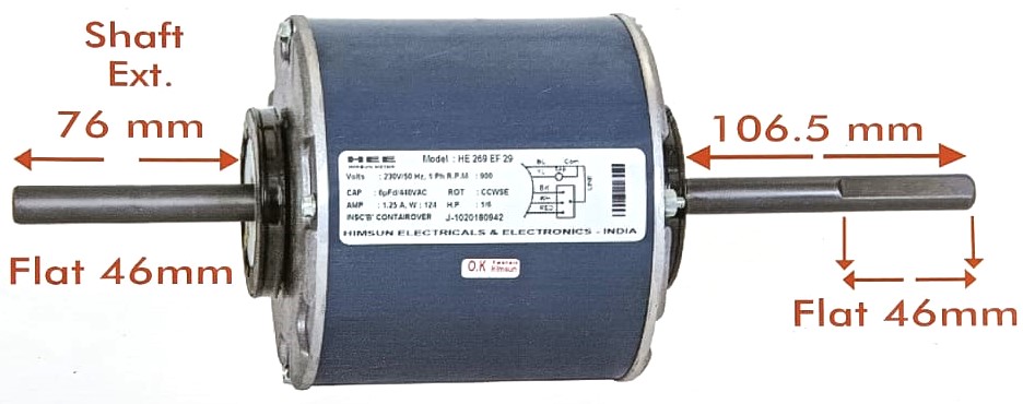 SMC HE 269 EF 29 (HIMSUN) For Window Air Conditioner Motor Carrier, UE 1145, UH 1061 & More 1.5/2.0 Ton Ac