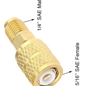 SMC Household Supplies Refrigeration Tools | R410A Straight Swivel Adapter 1/4‘’ SAE Male 5/16‘’ SAE Female Quick Couplers Used for Mini Split System, Air Conditioners, HVAC and Refrigeration Service