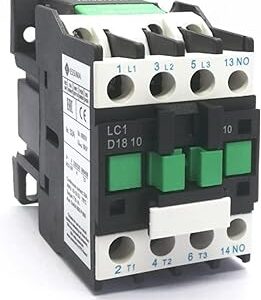 Sm Air Condition work Household Supplies 32 AMPS Controls Power Contactor LC1 Series - Volts 220 AC - 3 Pole - Copper coil heavy duty Mechanical Contactor with silver alloy Wire Connector (32 Amps 3pole) |