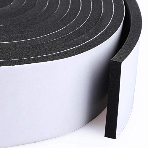 SMC Gasket Black Foam Single Sided Adhesive Tape, Insulation Foam Strip, 25mm (width) x 3mm (form thickness) x 10-meter length