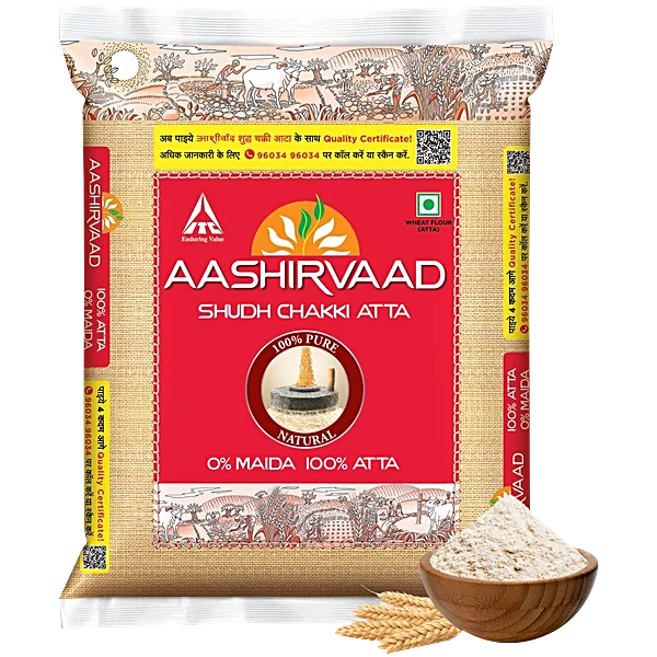 Aashirvaad Shudh Chakki Atta (100% Atta, 0% Maida, 5 Kg)