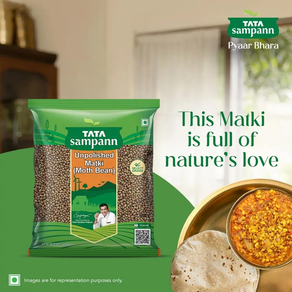 Tata Sampann Unpolished Black Moth Dal (Matki) (500 g)