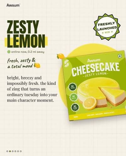 Awsum Zesty Lemon Cheesecake