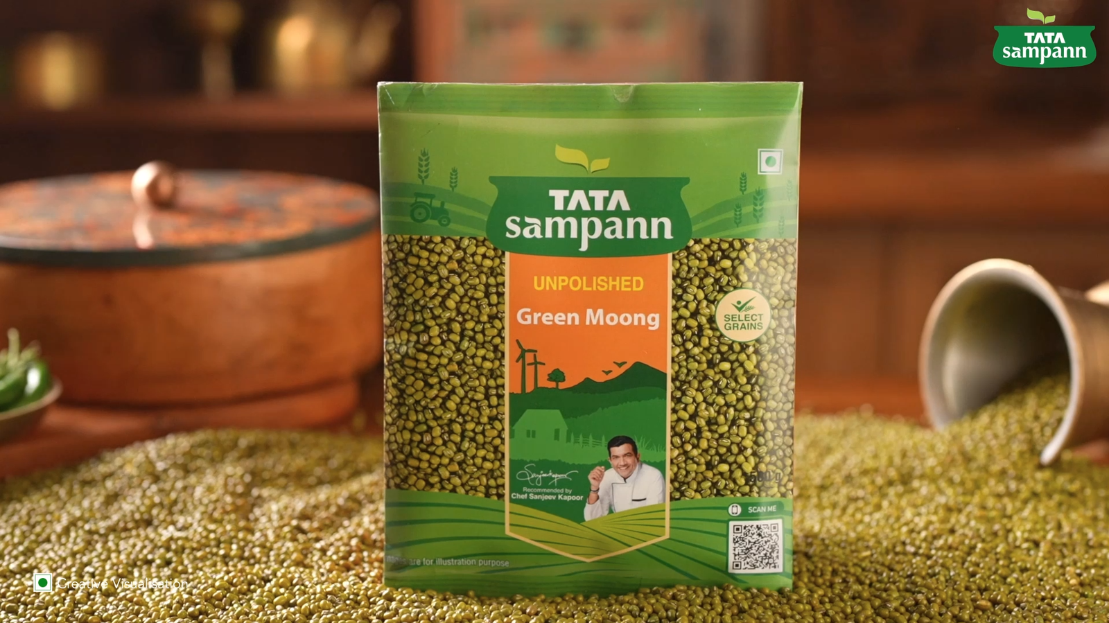 Tata Sampann Unpolished Green Moong (Sabut) Whole 500 g