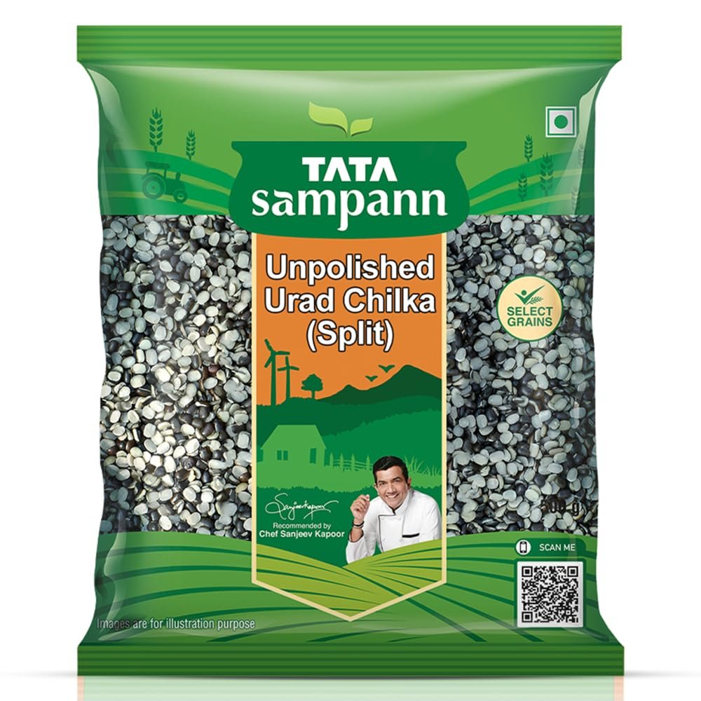 Tata Sampann Unpolished Urad Dal (Chilka) - Split (500g)